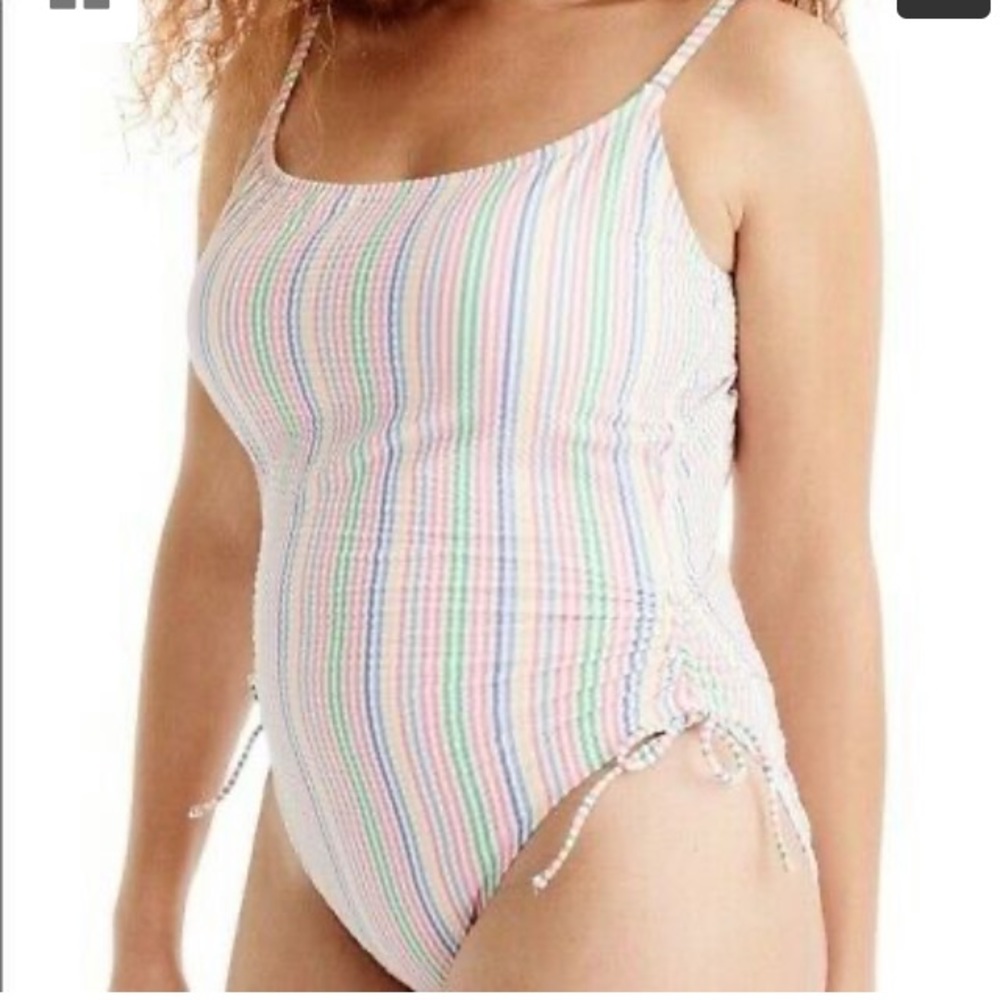 J crew one piece striped